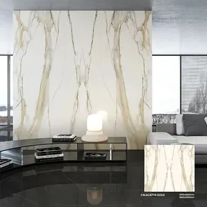 Realgres Piastrelle Effetto Marmo Ceramic Panel 1600X3200 Gold Carrara Marble Slab Matt PorcelainTiles