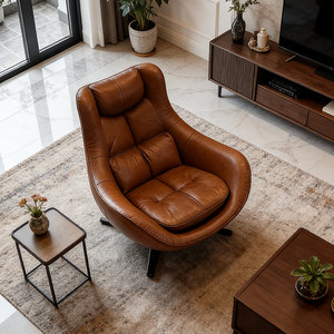 <span class=keywords><strong>Fauteuil</strong></span> pivotant de luxe moderne en <span class=keywords><strong>cuir</strong></span> véritable, dossier haut, ergonomique, pour salon, <span class=keywords><strong>bureau</strong></span>, hôtel - Product Image 3