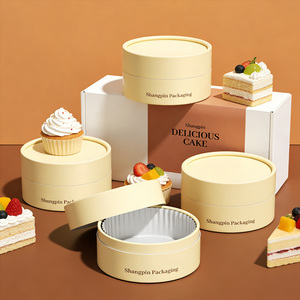 Tube en carton kraft de qualité alimentaire EC1935/2004 pour emballage de gâteaux et desserts, boîte cylindrique de luxe pour cheesecake - Product Image 1