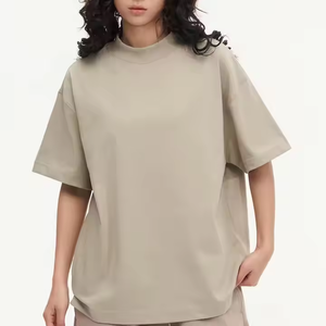 Camisetas personalizadas 100% de algodón puro para mujer, camisetas de verano informales de alta calidad, diseño de gran tamaño, sólidas, transpirables, anti-pilling, lavables - Product Image 4