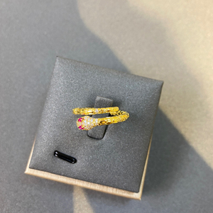 Anello a Serpente in Ottone di Alta Qualità, Placcato Oro 18K, Inossidabile, con Zirconia Brillante e Occhi Rossi e Verdi, Accessori all'Ingrosso - Product Image 3
