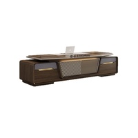 Bureau de direction moderne haut de gamme en bois massif, modulaire, mural, mobilier de bureau commercial, style panneau, table d'ordinateur pour PDG