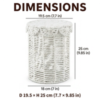 Corbeille à déchets en corde de papier tressée à la main, bac de rangement de bureau, organisateur de déchets polyvalent, 1,3 gallon, avec couvercle et poignée