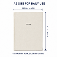 Cuaderno Personalizado A5 con Tapa de Lino y Tapa Dura, 80 Hojas, Diario para Estudiantes Escolares, Proveedor de Impresión de Logotipos al por Mayor
