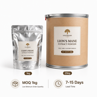 Poudre d'extrait de champignon Crinière de lion à formule personnalisée - Extraction par solvant 10%-50% Polysaccharides - Suppléments sous marque privée