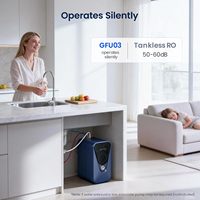 Sistema de Filtro de Agua por Ósmosis Inversa Glacier Fresh GFU03, 800 GPD, Sin Tanque, Sin Electricidad/Sin Ruido, Relación 3:1 Agua Pura a Drenaje, 0.0001μm