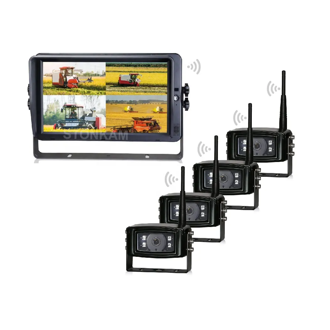 10.1 Inch Hd Digitale Draadloze Backup Camera System Voor Tractor Die Ondersteuning 4CH Draadloze Camera