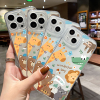 Funda Trasera de Silicona con Logotipo Personalizado para iPhone 16 15, Funda de Teléfono TPU con Estampado de Dibujos Animados de Pantalla Completa, Carcasa Protectora Antigolpes