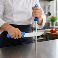 KITCHENCARE 2027 Ensemble de couteaux de boucher 3 pièces en acier inoxydable avec aiguiseur