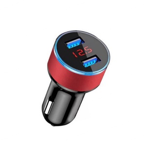 Chargeur de voiture avec affichage numérique, charge rapide, chargeur de voiture multifonction, USB 2 en 1, conversion allume-cigare, aluminium - Product Image 5