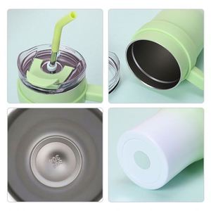 Vaso Térmico de Viaje Personalizado de 40oz, Diseño Moderno, Aislado, de Acero Inoxidable, Portátil para Auto, con Pajita - Product Image 5