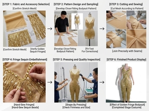 Traje de Lentejuelas Doradas Brillantes con Flecos y Borlas para Mujer, Disfraz para Baile Latino, Samba, Carnaval, Espectáculo de Vegas, Actuación en Escenario - Product Image 6