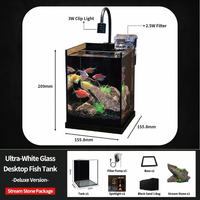Aquarium de bureau moderne en verre HD transparent, petit aquarium pour poissons rouges et betta, ensemble complet pour salon, aquascape complet, système écologique planté