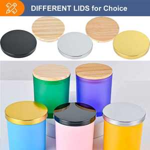 Lusso personalizzato 8oz 10oz 12oz vaso di candela di vetro colorato vuoto largo vuoto con coperchio e scatola regalo portacandele Votive vetro Tealight - Product Image 6