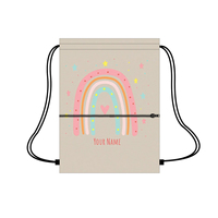 Mochila con Cordón Ajustable y Diseño de Arcoíris, Resistente, para Uso Escolar, con Impresión Personalizada, Nueva Llegada