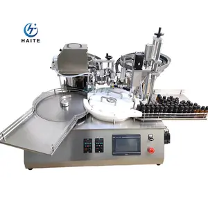 Automatic Cosmetic Essential Oil Perfume Vials Eyedrop Dropper Bottles Liquid Rotary Filling And Capping Machine