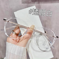 Nouvelle monture de lunettes de vue ronde au design tendance, avec verres transparents et strass, compatible avec la myopie, en TR90, filtre anti-lumière bleue