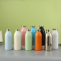 Bouteilles d'eau isothermes en acier inoxydable de 500 ml personnalisées en gros, tasses à lait pour enfants de qualité alimentaire pour la maison et l'école