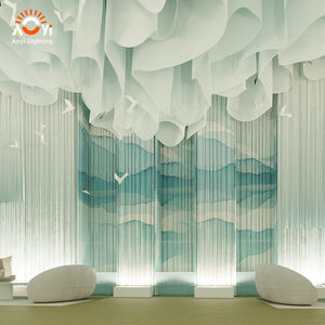 Installation <span class=keywords><strong>de</strong></span> <span class=keywords><strong>plafond</strong></span> en nuages ondulés sur mesure - Sculpture LED artistique pour <span class=keywords><strong>centre</strong></span> commercial et atrium - Product Image 5