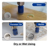 Foret diamanté à noyau en verre brasé sous vide de 25/35 mm, foret pour carrelage, granit, foret pour marbre, coupe-trou, scie à trous avec tige hexagonale