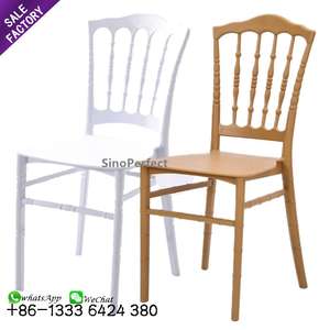 China Factory Stacking White <b>Plastic</b> Garden Wedding Event Banquet Party Gold White Napoleon <b>Plastic</b> <b>Chair</b> - Product Image 1
