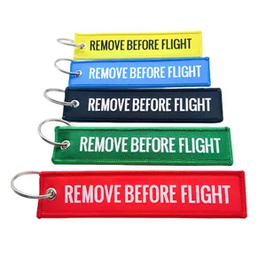 Custom Logo Japanese Fabric Key Chains Woven Logo Before Flight Jet Tags Keychains As A Gift