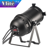 Projecteur LED Fresnel Zoom 200W avec lumière du jour (5000K) blanc CRI 90, contrôle DMX-512 pour l'éclairage théâtral et de diffusion
