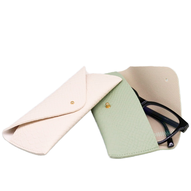Hot Seller Pattern Leather Sunglasses Case Simple Sunglasses case Eyeglasses Case with Snap Closure