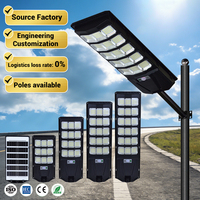 Lampadaire solaire LED extérieur haute luminosité 100W-400W, ABS IP65 6500K, détection radar de présence humaine