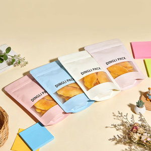 Food Grade Customized Design Printing Nut Food Resealable Stand Up Pouch Packaging Zipper Brown Kraft Paper Ziplock <b>Bags</b> - Product Image 2