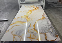 Feuille de PVC multi-usages effet marbre UV pour panneau mural, décoration de meubles