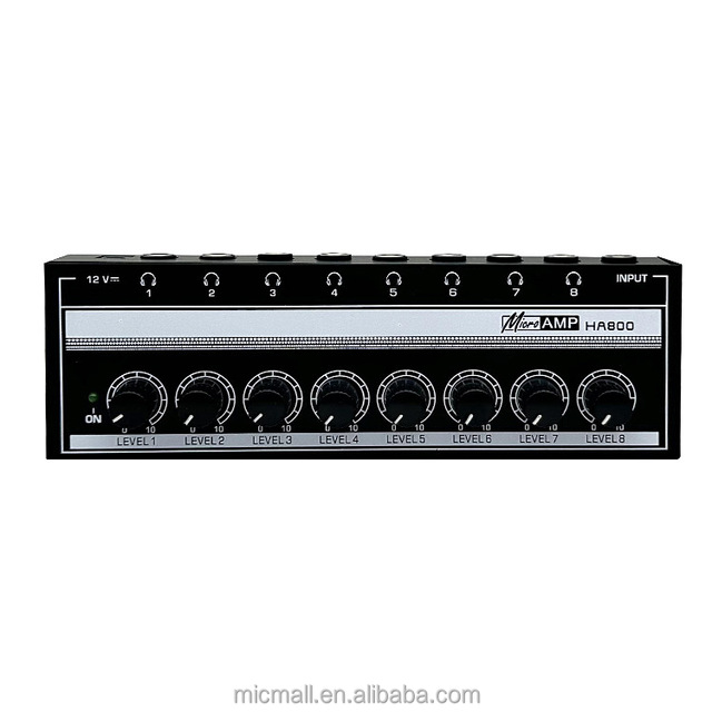 HA800 8-channel Monitoring Headphone Amplifier High Quality Headphone Amplifier signal Distributor