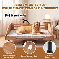Base de lit orthopédique pour animaux de compagnie en bambou BH, cadre de lit surélevé réglable pour chien avec support robuste pour le repos