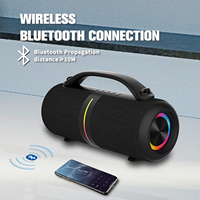 Altavoz Inalámbrico BT Impermeable BKK con Luz RGB, Portátil, Compatible con Radio FM, USB y Tarjeta TF