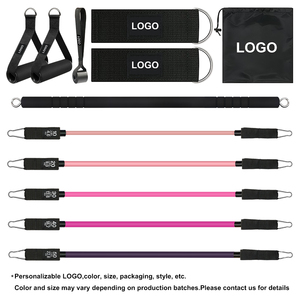 Kit de fitness à domicile avec 11 tubes de traction TPE violet dégradé – Bandes de résistance pour entraînement complet du corps - Product Image 3