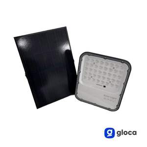 Projecteur LED solaire extérieur Gloca 100W 5000K avec panneau solaire et télécommande, corps en aluminium à montage en surface - Product Image 3