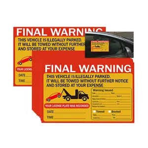 Custom Size Parking Violation Notice Labels Tow You Are Illegally Parked Warning Stickers