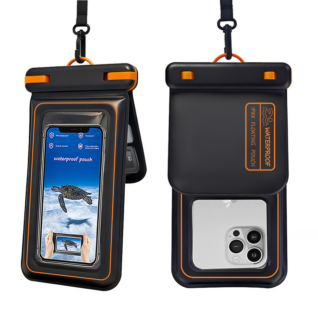Floating Double Pocket Sponge Waterproof Pouches for Mobile Phones IPX8 Waterproof Phone Case for Water Sports Outdoor Use