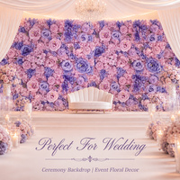 Panel de Flores Artificiales de Peonía, Hortensia y Rosa, con Flores Multicolores, para Decoración de Bodas, Escaparates y Eventos