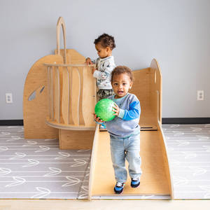 Montessori Indoor Wooden Climb and Slide Unit  Eco-Friendly Playground Climbing Activity Center Daycare Sensory Play Equipment