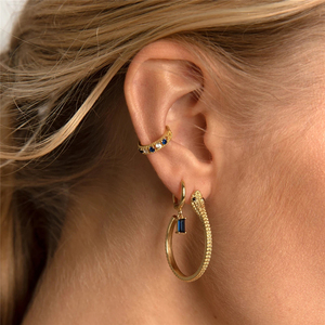 Boucles d'oreilles créoles grandes en laiton plaqué or 18 carats ROXI Fashion, forme serpent, bijoux tendance - Product Image 4