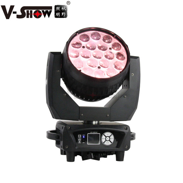 VSHOW 1pcs  MAC Aura with Folding Clamp 19pcs 15w Rgbw 4in1 Zoom Led Wash Moving Head Light Beam
