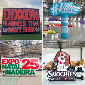 Lettres géantes gonflables personnalisées avec logo, panneau publicitaire mural, fond de dessin animé 3D, éclairage LED, publicité extérieure pour la décoration d'événements - Product Image 1