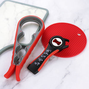 Multi Functional Kitchen Can Opener <b>Tools</b> Set 3 Piece Anti Slip Jar Grip Bottle Opener Set With <b>Silicone</b> Jar Gripper Pad - Product Image 3