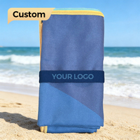 Serviette de plage tout temps, double face, en microfibre, écologique, à séchage rapide, hypoallergénique, antimicrobienne, logo personnalisé, couleur personnalisée