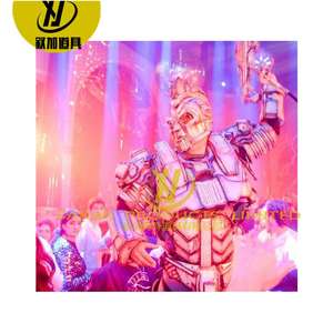 Conjunto de actuación de salón de baile con pantalla LED de control inalámbrico elegante unisex, trajes de baile de escenario luminosos futuristas - Product Image 4