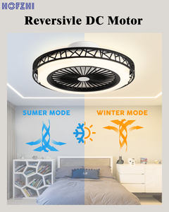 Nuevo <span class=keywords><strong>Diseño</strong></span> de Lámpara de Techo para Dormitorio con <span class=keywords><strong>Ventilador</strong></span>, Control Remoto, Motor LED AC/DC, 6 Velocidades, Regulable, 5 Aspas de ABS - Product Image 5