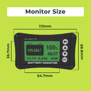 Monitor de Batería EJ-BC16 500A |   Medidor de SOC Digital de Alta Resistencia, Ideal para Sistemas Marinos, RV, Fuera de la Red, Industriales y de Alta Carga - Product Image 3