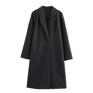 Women's <b>Wool</b> Blend Long Coat - Oversized Single-Button Trench Outerwear Fashion - Product Image 1