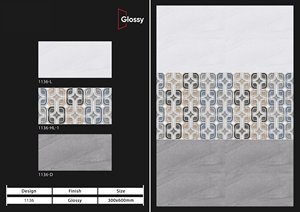 Azulejo de pared de cerámica de textura continua brillante de Color blanco Cararra de la mejor calidad 300x600 300x600mm para Cocina - Product Image 5